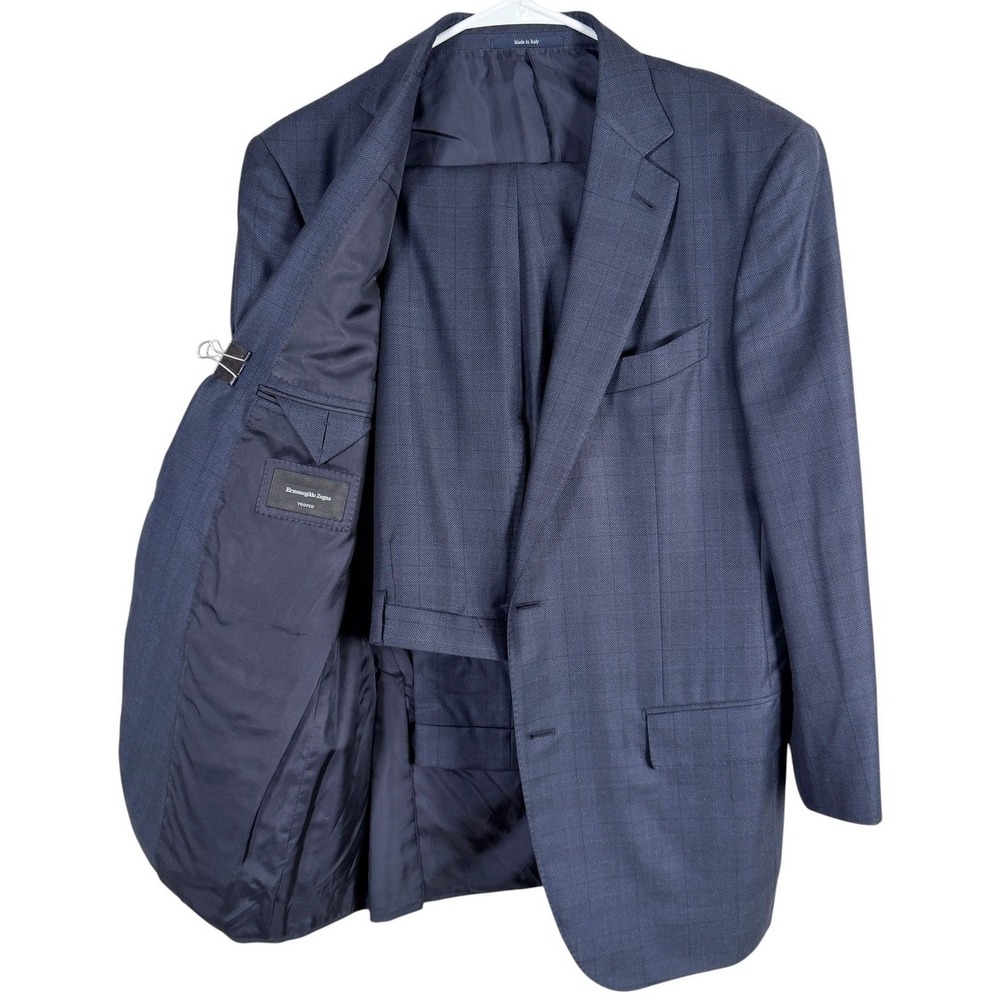 Ermenegildo Zegna Trofeo Suit Wool Mila Italy Mens 52/42 W33 Windowpane Check